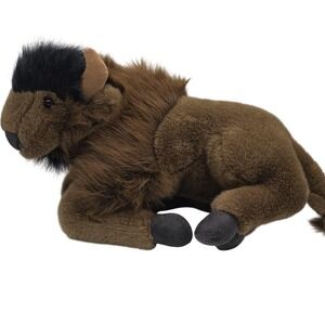 Fiesta Buffalo Soft Plush Stuffed Animal Toy 18in Lying Brown Medium Plushie